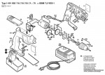 Bosch 0 601 932 7B0 Gbm 7,2 Ves-1 Cordless Drill 7.2 V / Eu Spare Parts